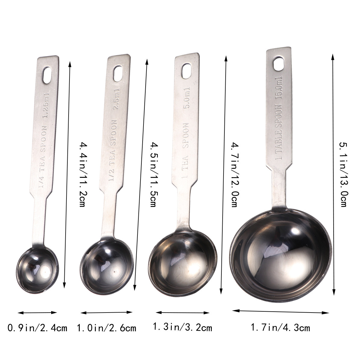 4Pcs Stainless Steel Measuring - Coffee Tea Difference recensione e prezzo