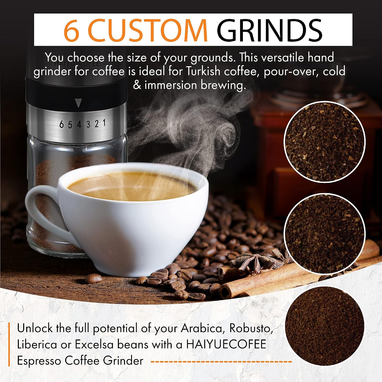 Manual Coffee Grinder with 6 A - French Press Coffee & Tea recensione e prezzo